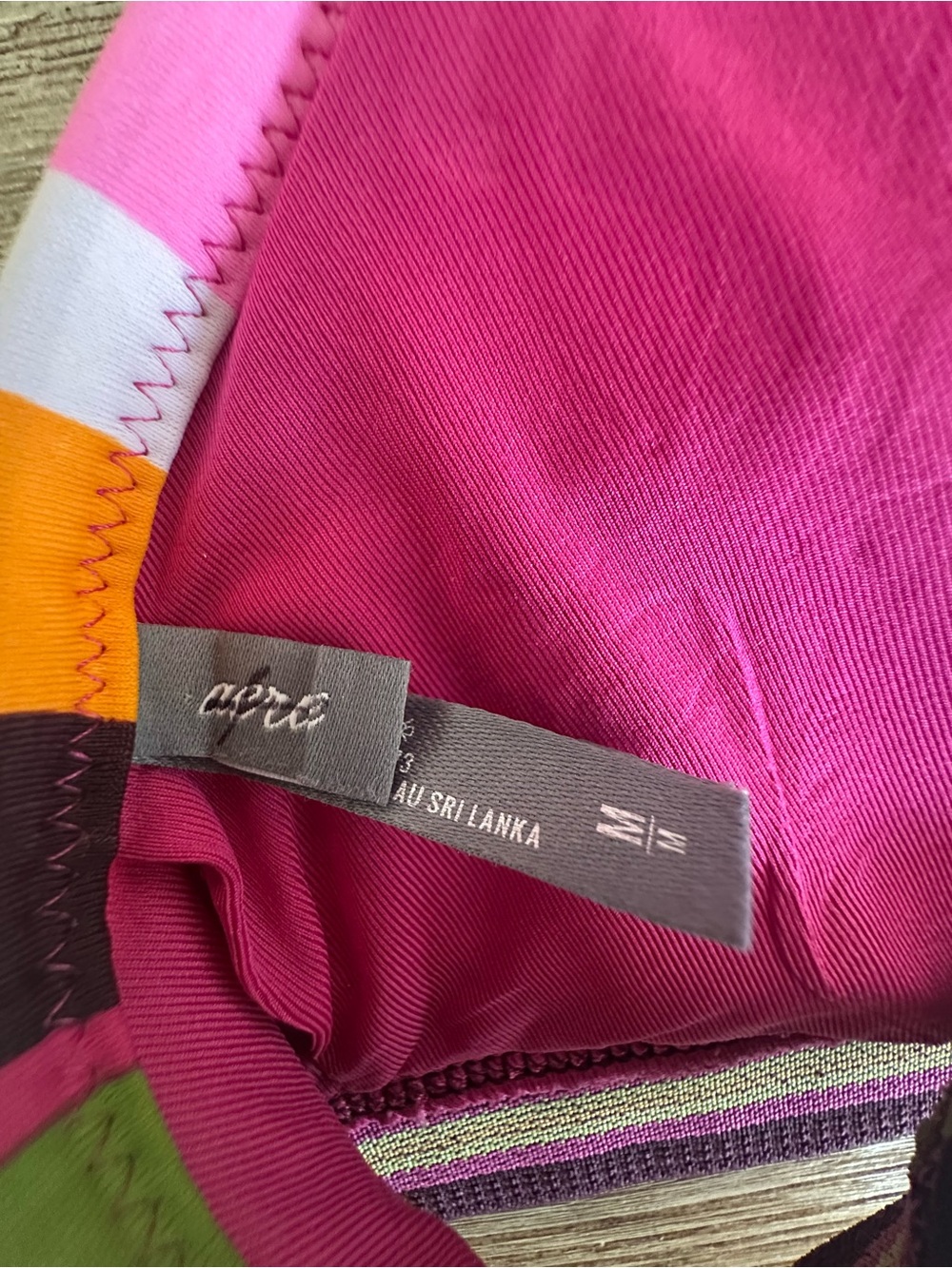 Aerie American Eagle Women's Multi Striped Triangle Bikini Swim Top Size M - Picture 6 of 6